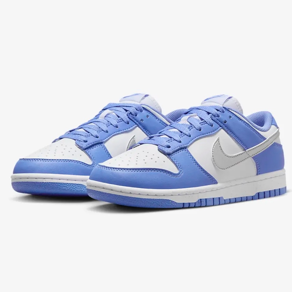 Nike Dunk royal plus metallic silver and white